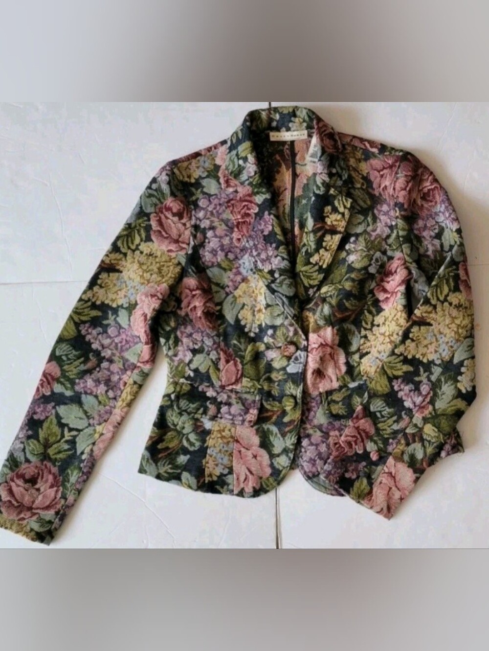 Crazy Horse Liz Claiborne Floral Tapestry Blazer